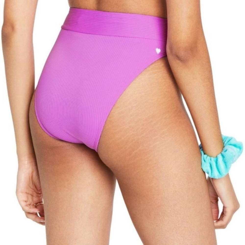 Stoney Clover Lane purple ribbed bikini bottom new with tags XXS